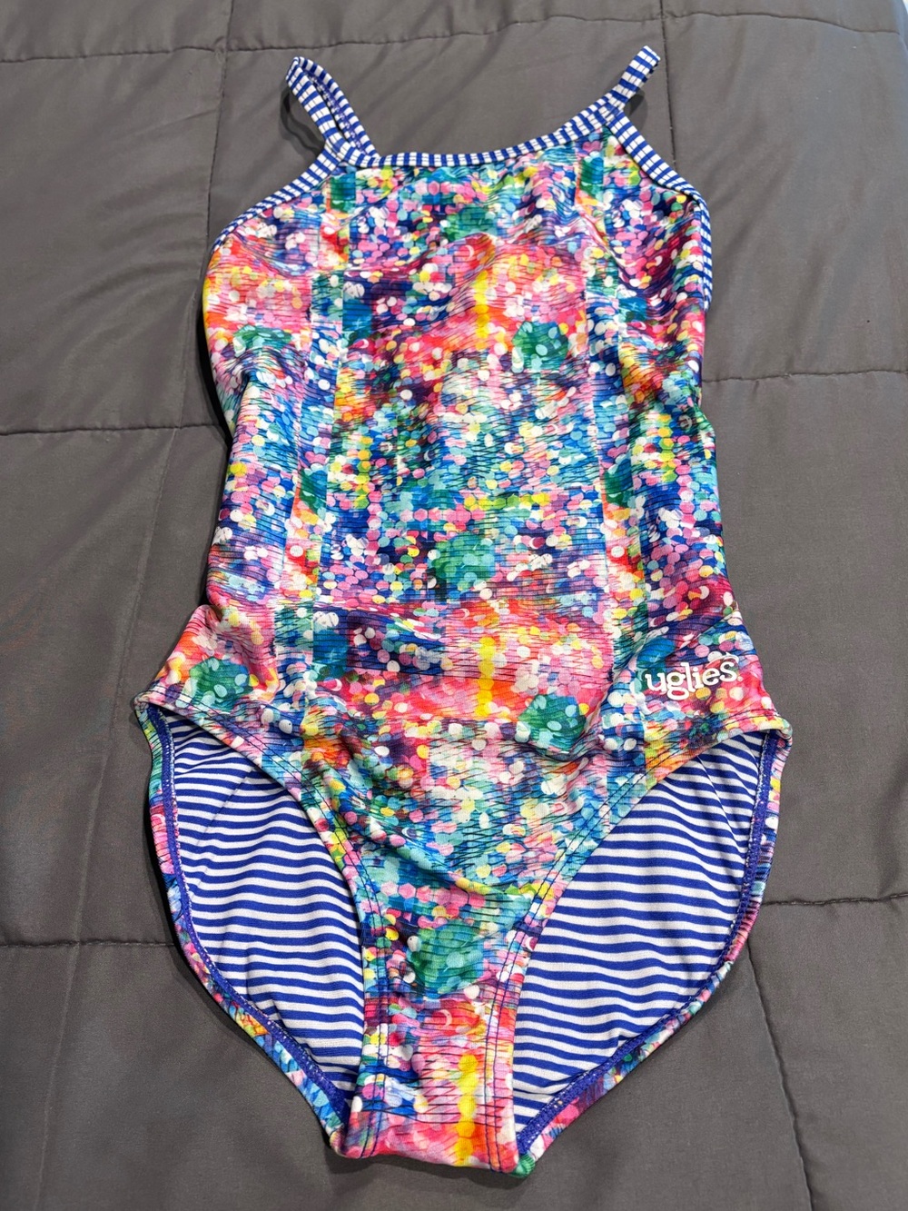 Girls' Multicolor Dolphin Confetti One-Piece Swimsuit